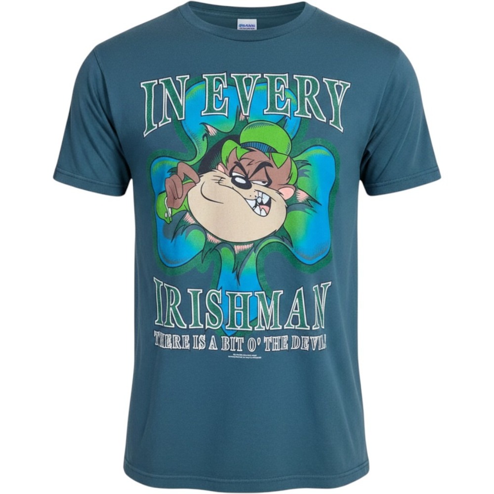 Vintage 1994 Looney Tunes Taz St Patricks Day T-Shirt Green Sun Sportswear XL‎